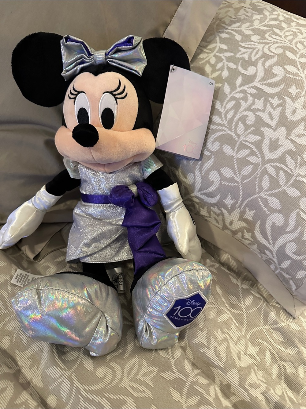 Disney Minnie Mouse Silver & Purple Holographic Plush Doll